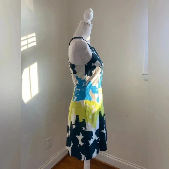 MILLY  A-Line Mini Dress Blue Green Size 4 - Picture 4 of 10